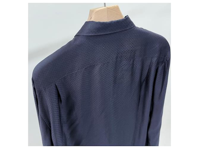 Louis Vuitton Camicia in seta Monogram Blu navy scuro - vista 5