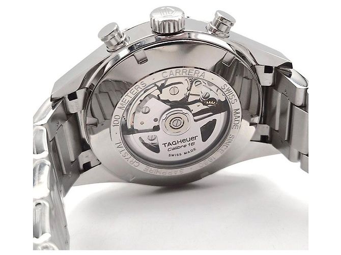 Tag Heuer Carrera Caliber Chronograph Stahl-Uhr Silber - Ansicht 6