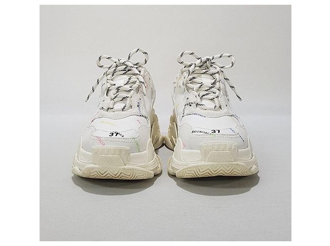 Balenciaga Sneakers Triple con Logo All-Over Argento - vista 3