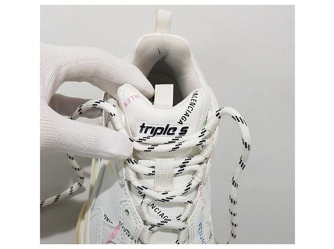 Balenciaga Sneakers Triple con Logo All-Over Argento - vista 5