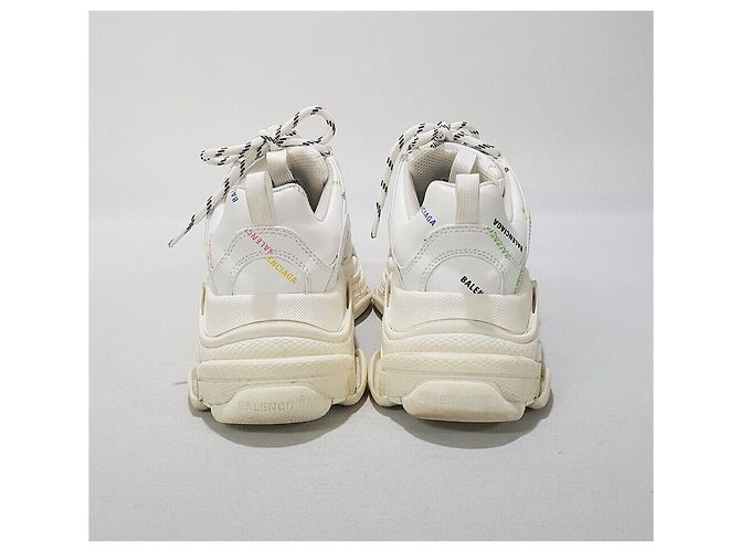 Balenciaga Sneakers Triple con Logo All-Over Argento - vista 7