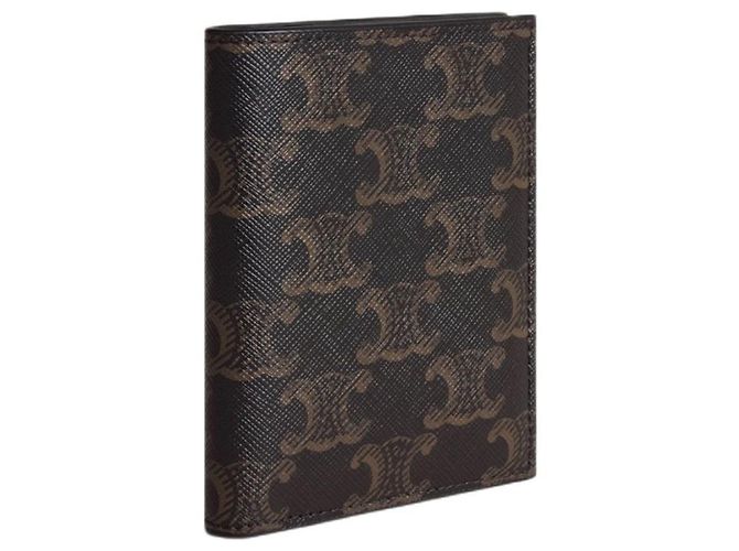 Céline Portafoglio Compatto Triomphe Canvas Nero - vista 2
