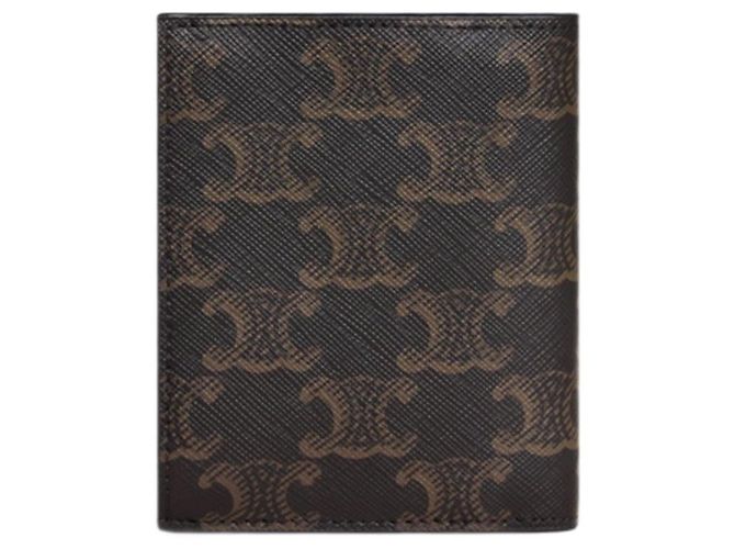 Céline Portafoglio Compatto Triomphe Canvas Nero - vista 3