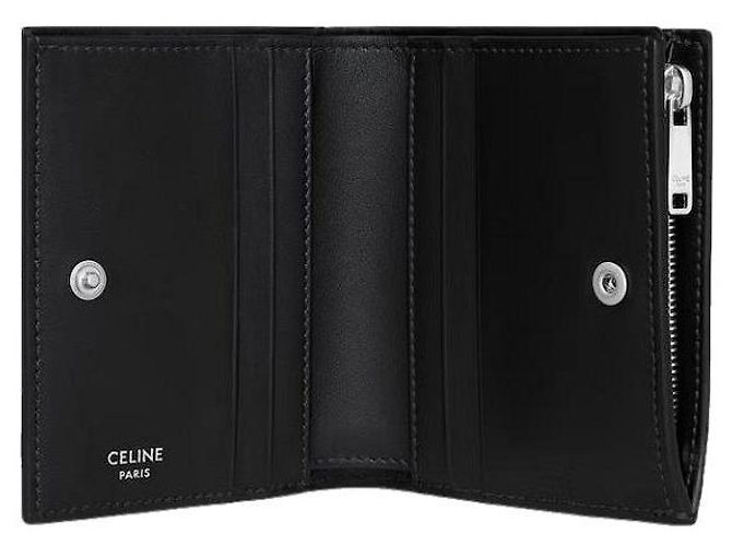Céline Portafoglio Compatto Triomphe Canvas Nero - vista 4