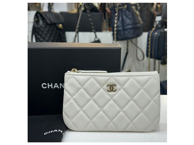 Chanel Mini Clutch Classic White Gold Bianco - vista 3
