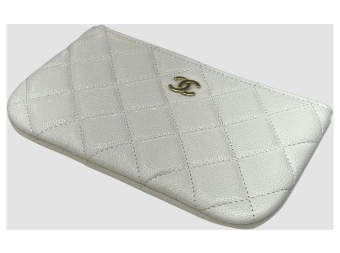 Chanel Mini Clutch Classic White Gold Bianco - vista 4