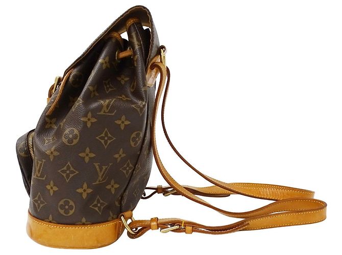 Borsa Louis Vuitton Montsouris MM Marrone Monogramma - vista 4
