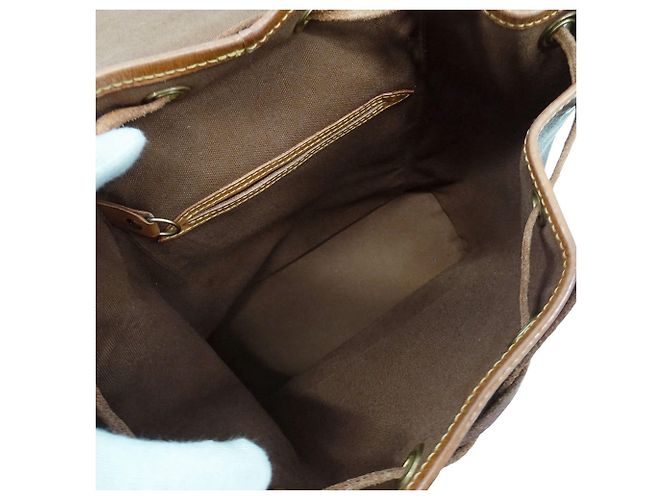 Borsa Louis Vuitton Montsouris MM Marrone Monogramma - vista 7