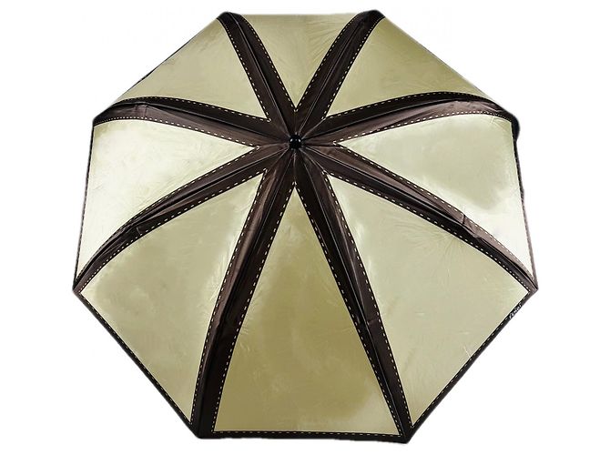 Fendi Ombrello con bordo dorato Marrone - vista 2