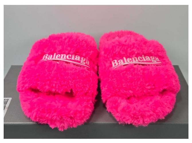 Balenciaga Pantofola Slide in Eco Pelliccia Multicolore - vista 2