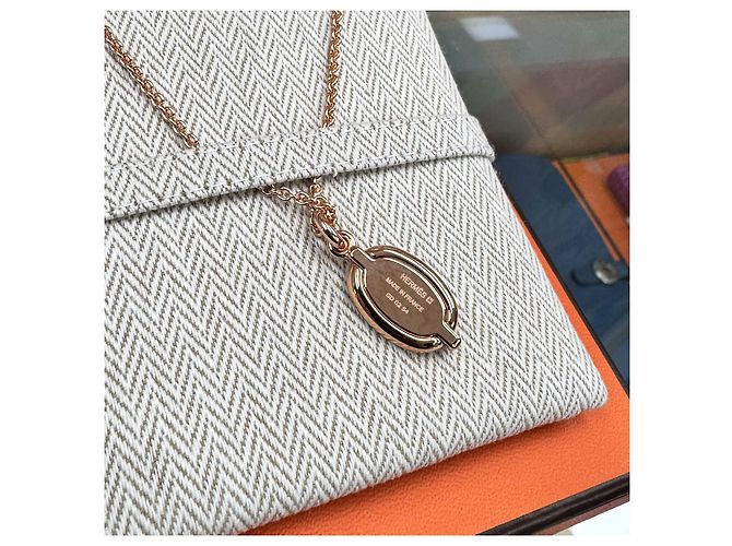 Hermès Collana Chandale Mini Maillon Rose Gold Maron Glace Rosa - vista 5