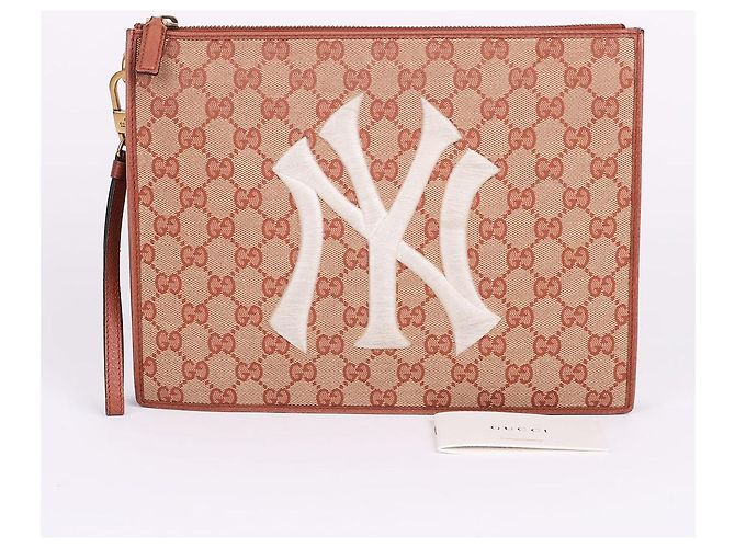 Gucci Clutch Medium GG Fabric New York Yankees Rosso - vista 11