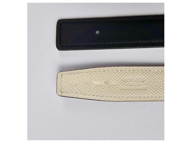 Hermès Cinturón de cuero reversible para mujer Plata - vista 11
