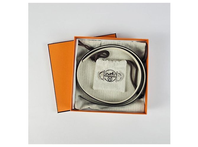 Hermès Cinturón de cuero reversible para mujer Plata - vista 12