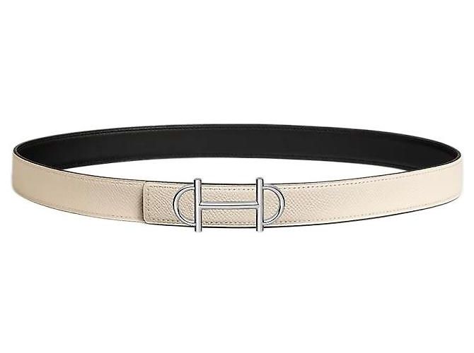 Hermès Cinturón de cuero reversible para mujer Plata - vista 3