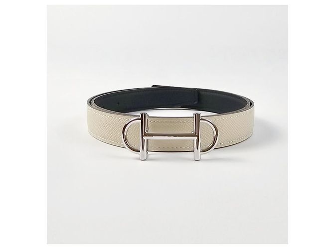 Hermès Cinturón de cuero reversible para mujer Plata - vista 6