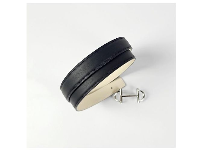 Hermès Cinturón de cuero reversible para mujer Plata - vista 7