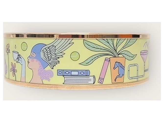 Hermès Pulsera brazalete de esmalte impreso oro rosa - vista 2