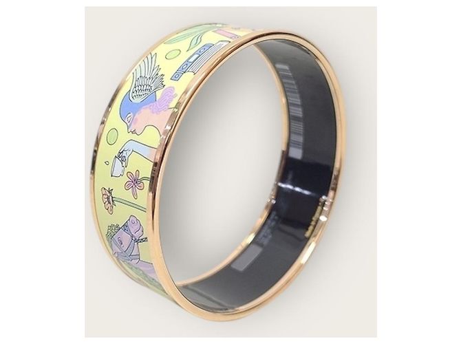 Hermès Pulsera brazalete de esmalte impreso oro rosa - vista 3