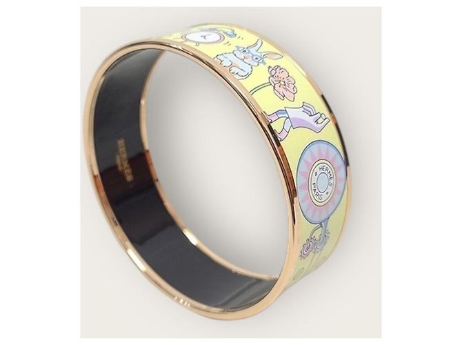 Hermès Pulsera brazalete de esmalte impreso oro rosa - vista 4