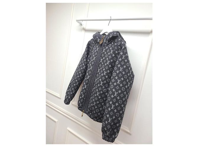 Louis Vuitton Giacca con cappuccio in jacquard monogram reversibile Marrone - vista 3