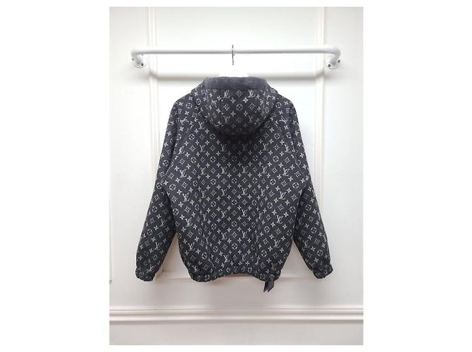 Louis Vuitton Giacca con cappuccio in jacquard monogram reversibile Marrone - vista 4