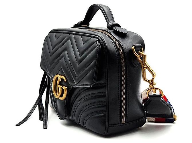 Gucci Borsa a mano e a tracolla GG Marmont Matelassé Nero - vista 2