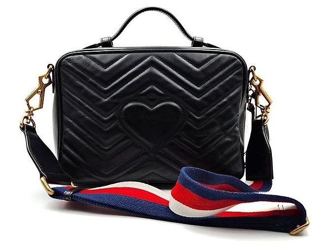 Gucci Borsa a mano e a tracolla GG Marmont Matelassé Nero - vista 3