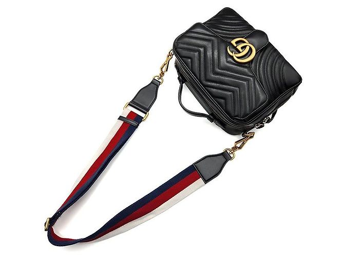 Gucci Borsa a mano e a tracolla GG Marmont Matelassé Nero - vista 4