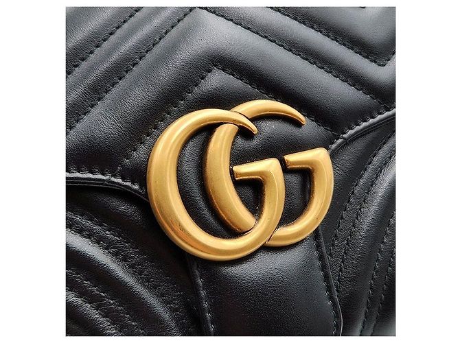 Gucci Borsa a mano e a tracolla GG Marmont Matelassé Nero - vista 8