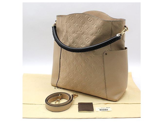 Louis Vuitton Borsa a tracolla hobo Bagatelle in Monogram Empreinte Marrone - vista 2