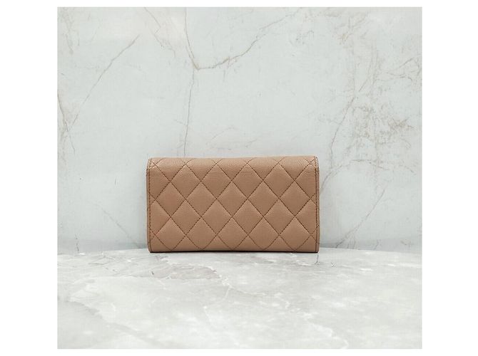 Chanel Cartera larga con solapa de caviar Plata - vista 3