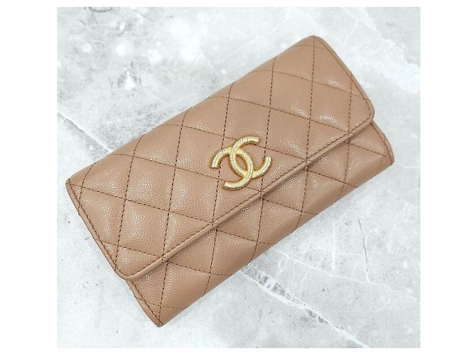 Chanel Cartera larga con solapa de caviar Plata - vista 4