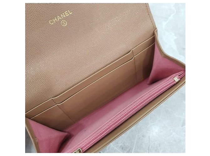 Chanel Cartera larga con solapa de caviar Plata - vista 8