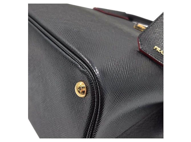 Prada Borsa Tote Doppia e Borsa a Spalla in Saffiano Nero - vista 7