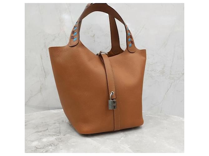 Hermès Picotin Clemence Camel Gold Marrone - vista 4