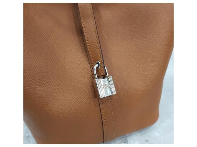 Hermès Picotin Clemence Camel Gold Marrone - vista 6