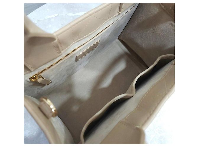 Book Tote Dior Borsa Tote Leather Book Small Beige Polvere Marrone - vista 8