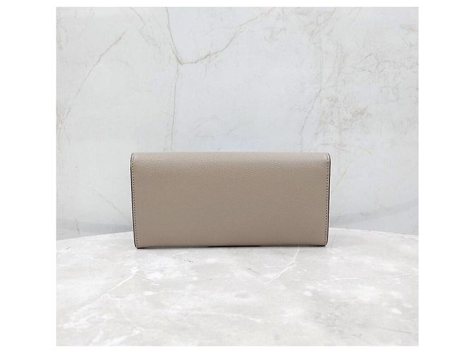 Fendi Langer Ledergeldbörse mit Logo-Klappe Silber - Ansicht 3