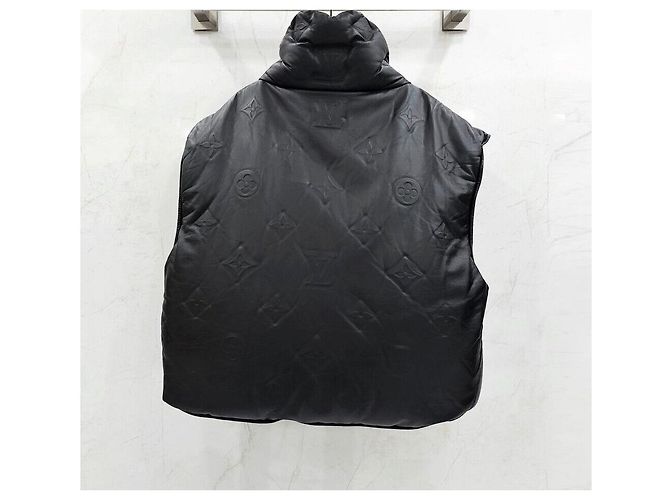 Louis Vuitton Limited Edition Monogram Boy Puffer Lederweste Schwarz - Ansicht 2