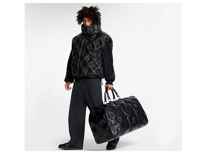 Louis Vuitton Limited Edition Monogram Boy Puffer Lederweste Schwarz - Ansicht 6