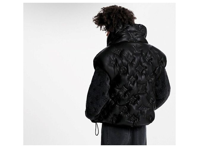 Louis Vuitton Limited Edition Monogram Boy Puffer Lederweste Schwarz - Ansicht 7