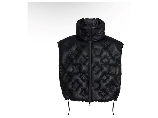Louis Vuitton Limited Edition Monogram Boy Puffer Lederweste Schwarz - Ansicht 8
