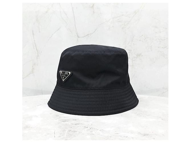 Prada Nylon-Bucket-Hat mit Dreieckslogo Schwarz - Ansicht 2