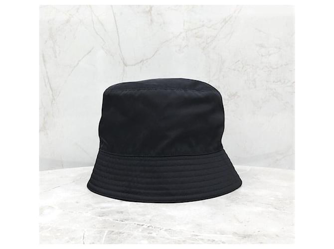 Prada Nylon-Bucket-Hat mit Dreieckslogo Schwarz - Ansicht 3