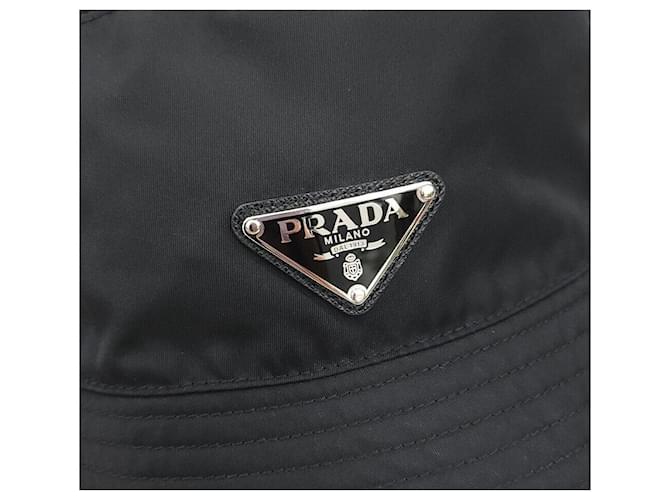 Prada Nylon-Bucket-Hat mit Dreieckslogo Schwarz - Ansicht 4