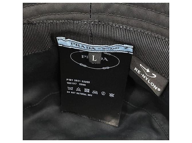 Prada Nylon-Bucket-Hat mit Dreieckslogo Schwarz - Ansicht 6