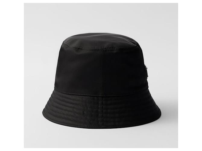 Prada Nylon-Bucket-Hat mit Dreieckslogo Schwarz - Ansicht 8