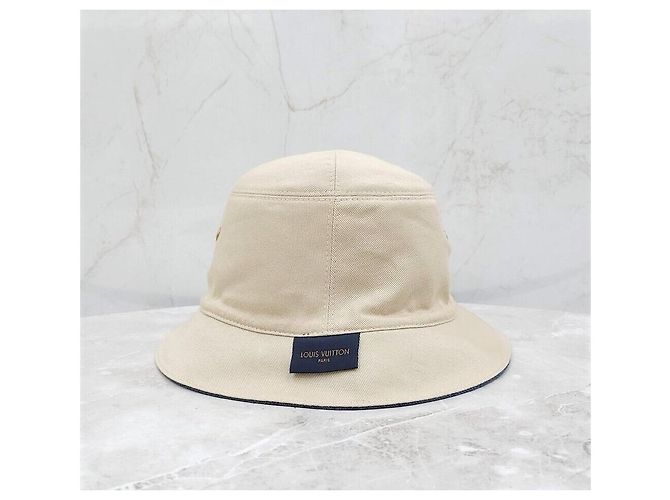 Louis Vuitton LV Monogram Denim Bucket Hat Reversibel Blau Beige - Ansicht 7