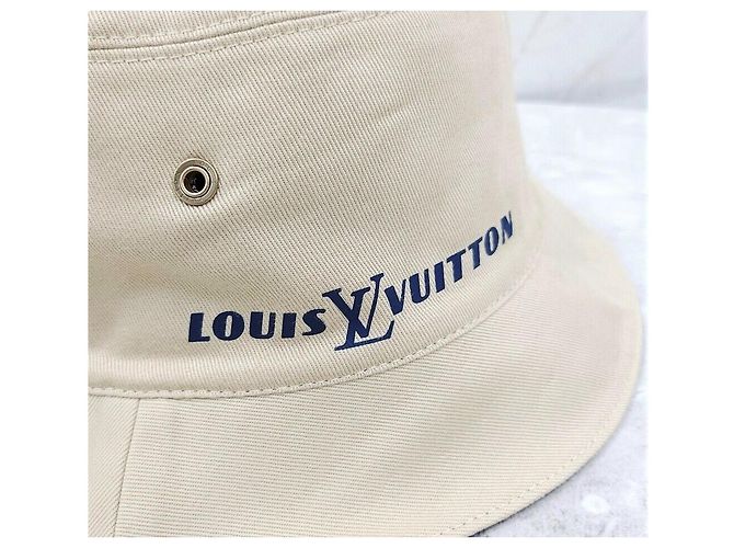 Louis Vuitton LV Monogram Denim Bucket Hat Reversibel Blau Beige - Ansicht 8